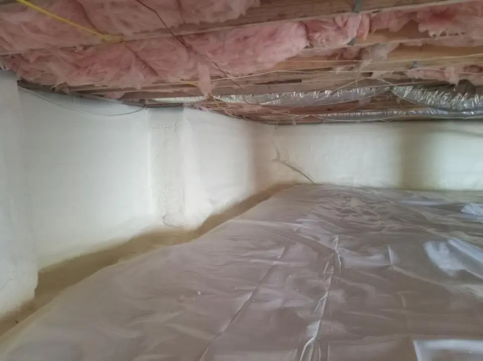 Crawl space encapsulation with closed-cell spray foam for Attic Insulation in Martinsville